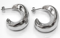 Серьги-пусеты "Эстерелла" из серебра 925-й пробы с родированием, длина 3см