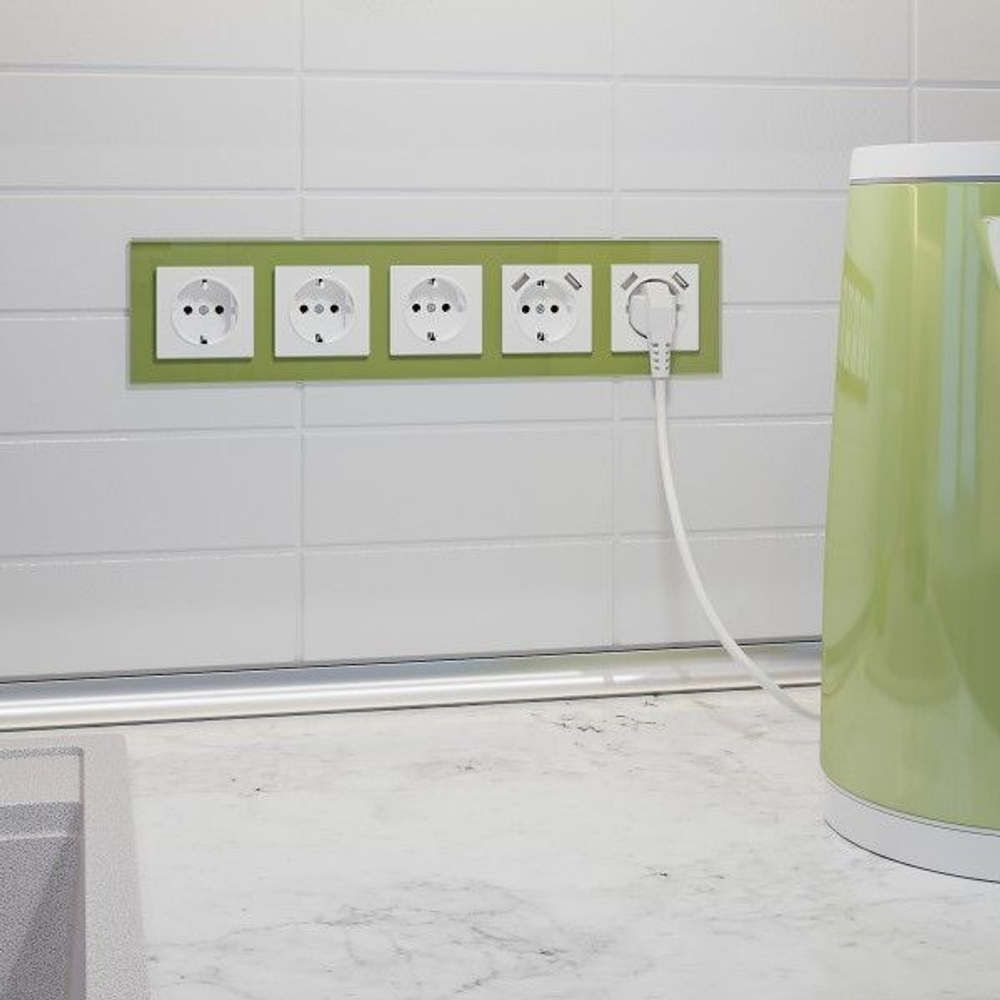 Рамка на 5 постов фисташковый