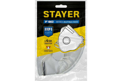 Фильтрующая плоская полумаска STAYER FV-80 FFP1 с клапаном 11113_z01