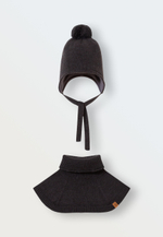 Зимний комплект шапка с манишкой (графит)