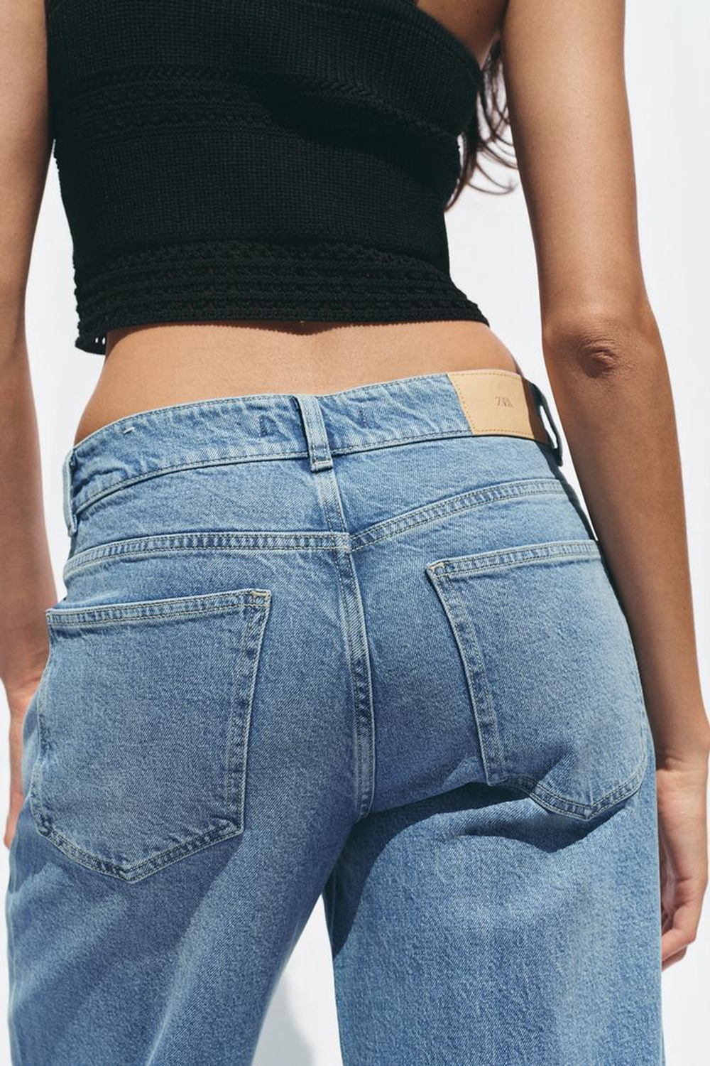 ZARA ДЖИНСЫ С ВЫСОКОЙ ПОСАДКОЙ Z1975 STRAIGHT ANKLE LENGTH, ВЫЦВЕТШИЙ СИНИЙ