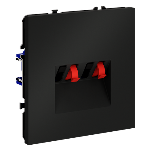 Розетка акустическая встраиваемая VOLTUM S70 4-местная, (черный матовый)