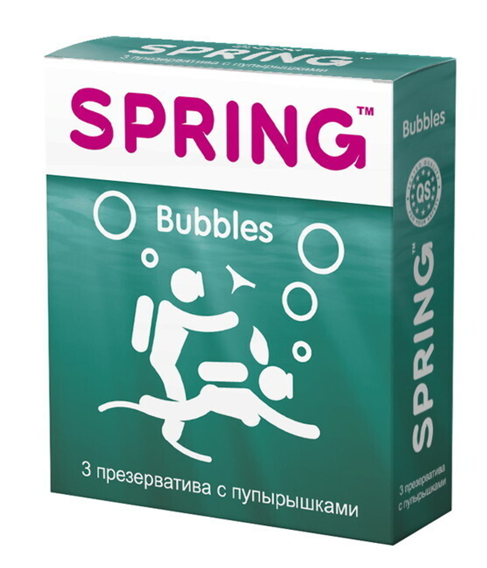 Презервативы Spring (с пупырышками ) 3шт. (Цвет: прозрачный)