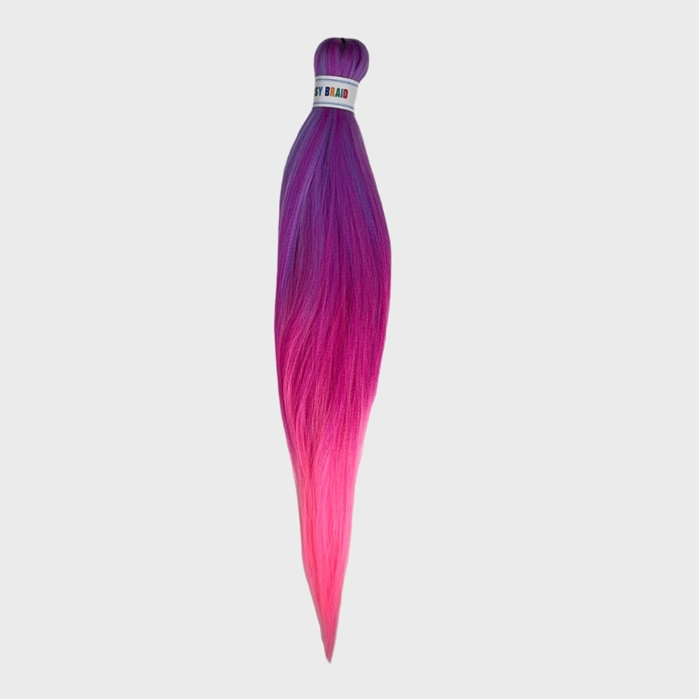Канекалон M03 Easy Braid (искуственные волосы) 3 цветный: голубой/ярко-розовый/розовый
