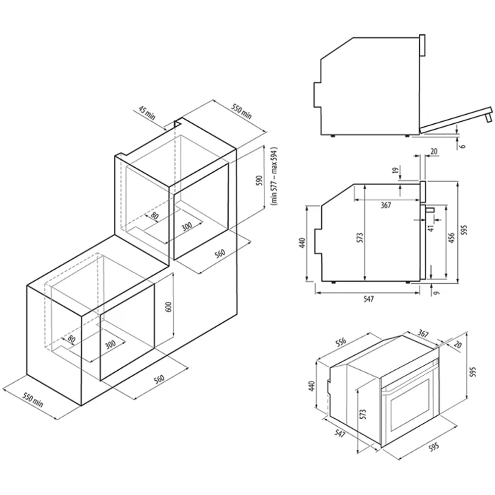 Электрический духовой шкаф Krona MAGNETE 60 BL/BL