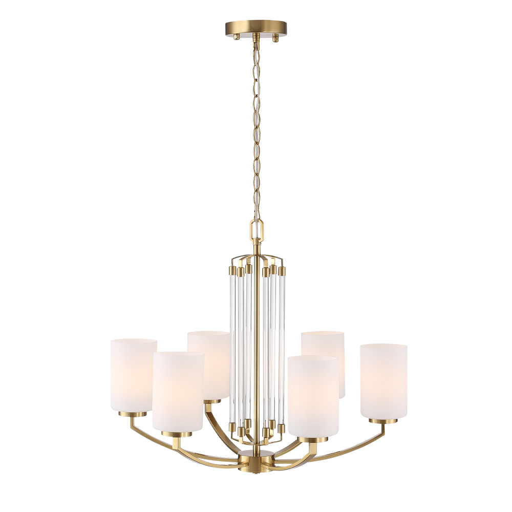 SL1403.303.06 Люстра подвесная ST-Luce Латунь/Прозрачный E27*6 40W ОПАЛ