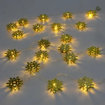 Гирлянда для дома «Золотая снежинка» 4м 20 ламп LED, 6,3 см прозр.пров.,1 реж, IP-20, Теплый белый (возможность соединения)