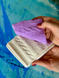 Молд силиконовый для творчества "Вязание с Косами"/ Форма для текстуры, коврик для лепки из полимерной глины, для мыла и воска