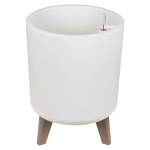 Кашпо на ножках высокое ФЛОРИАН 19л с автополивом белый ротанг