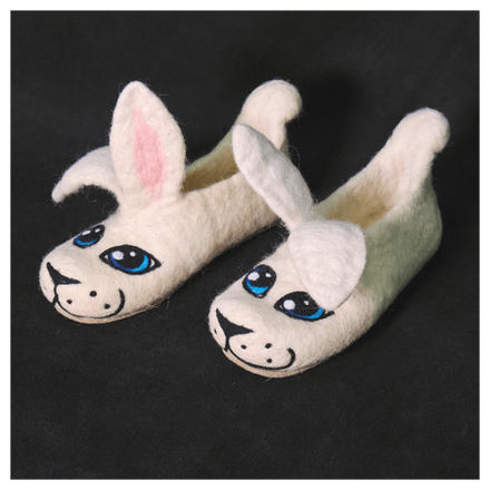 Валяные тапочки «Крольчули»