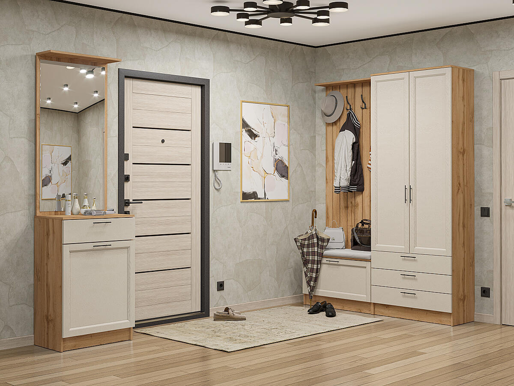 Прихожая Стиль-04 Cream Silkwood Дуб Вотан