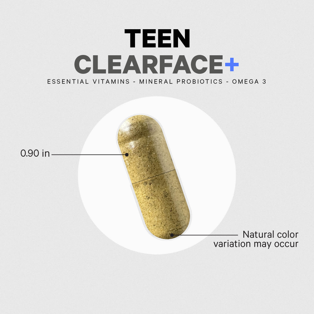 Codeage, Teen Clearface+, добавка для здоровья кожи лица подростков, 60 растительных капсул