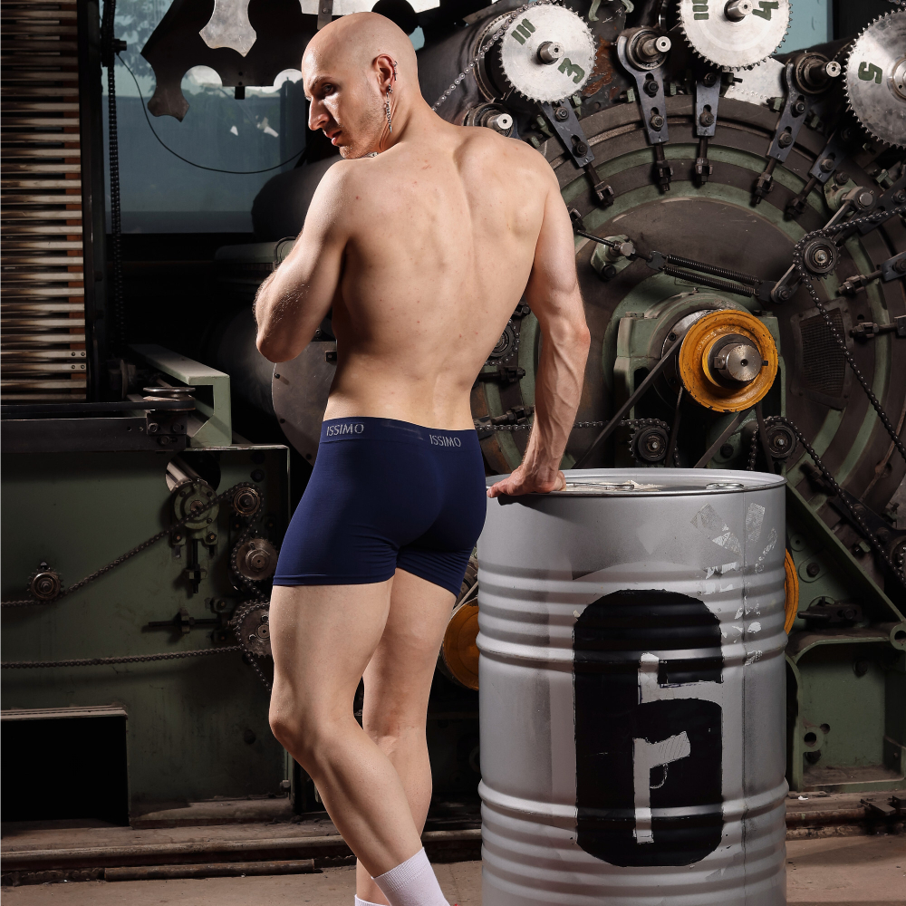 Мужские трусы боксеры синие бесшовные ISSIMO BOXER 211