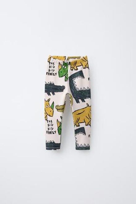ZARA ЛЕГИНСЫ С ПРИНТОМ «ЖИВОТНЫЕ», ЭКРЮ