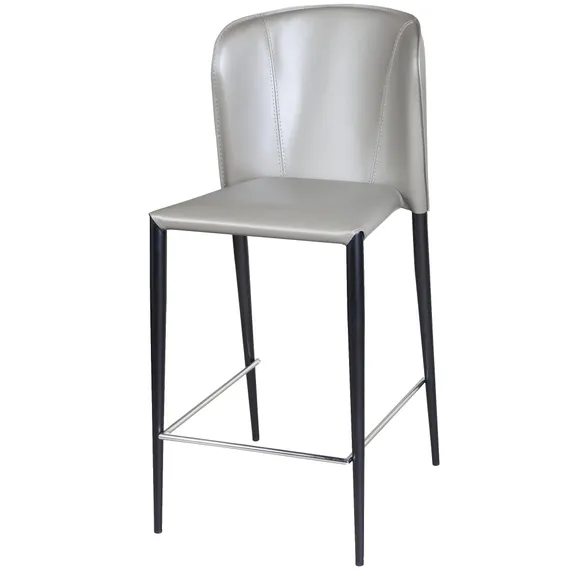 Полубарный стул Albert серо-коричневая кожа