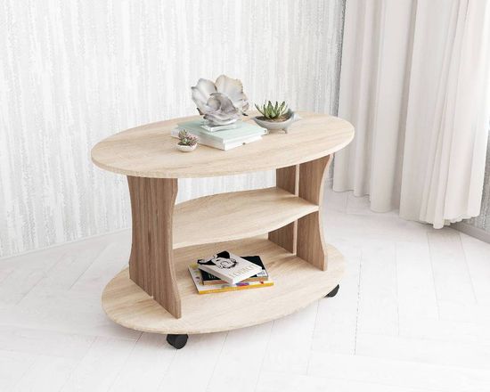 Стол журнальный КОНСУЛ-1 ясень шимо / дуб сонома