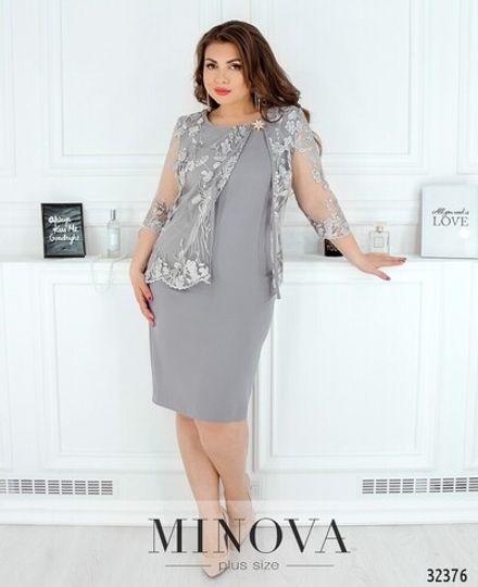 Платье 362-серый Minova Фото 2