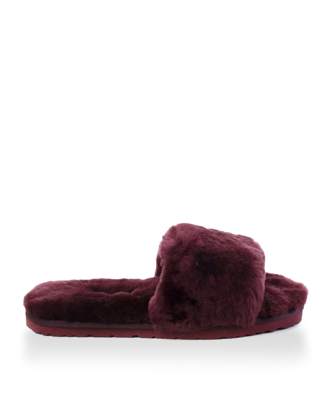 FLUFF SLIDE SLIPPER-dark purple