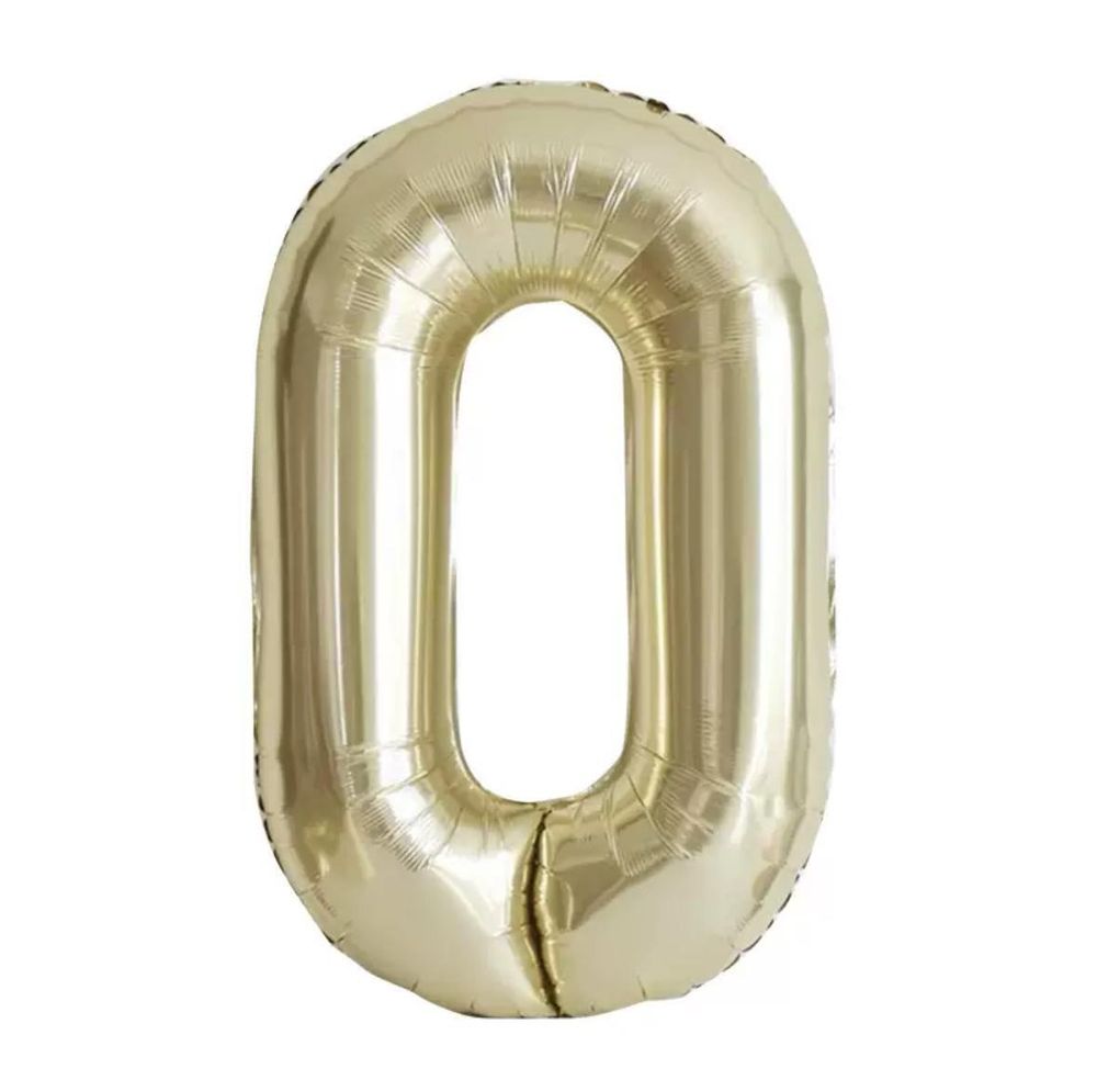 Цифра 0 Светлое-Золото 40&quot;/102 см