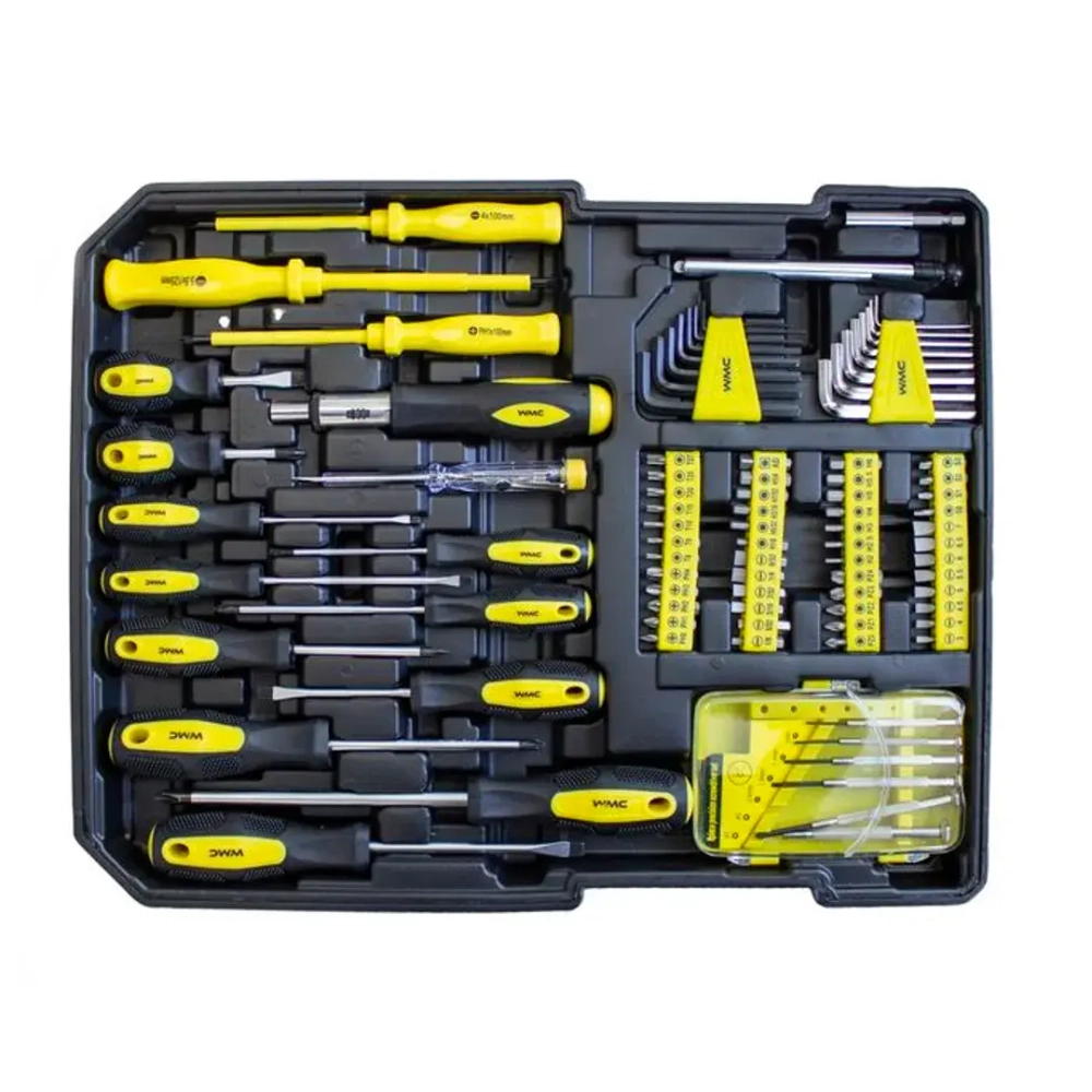 Набор инструментов 186пр. 1/4''1/2''(6-гр.) (4-30мм) ''Дорожный кейс'' WMC TOOLS WMC-WMC186