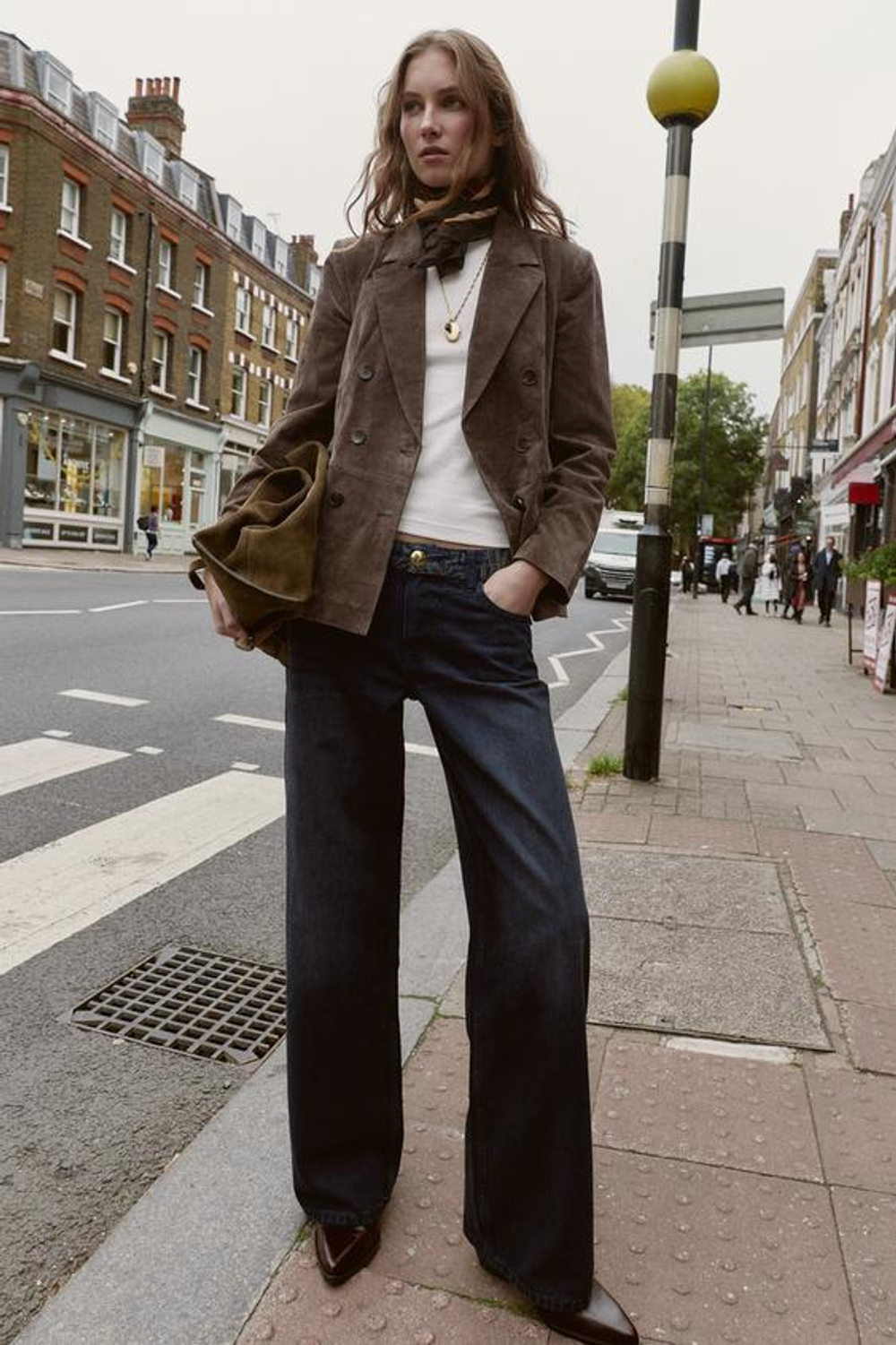 ZARA ДЖИНСЫ Z1975 СО СРЕДНЕЙ ПОСАДКОЙ И ЖАККАРДОВЫМ ПОЯСОМ, ЧЕРНЫЙ