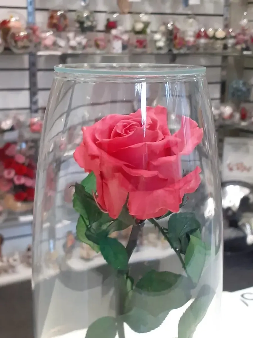 натуральная роза в стекле, вакуум*