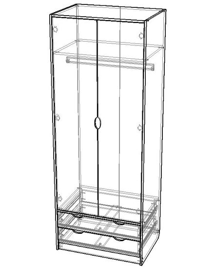 Шкаф ГРАНД-ЛАВОРО-5 /800*2100*553/ анкор белый / аква