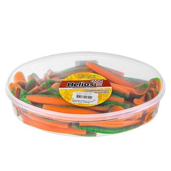 Виброхвост несъедоб. Trofey 5.5&#39;/14см Pepper Green &amp; Orange 50шт. (HS-25-018-N) Helios