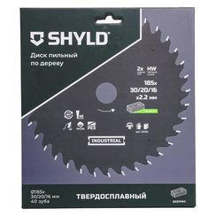Диск пильный по дереву SHYLD 185х30/20/16мм 40Т (20130)