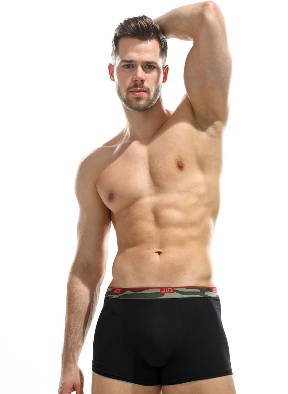 Мужские трусы-боксеры с широкой резинкой в милитари стиле (Размер: XXL) (Цвет: серый меланж)