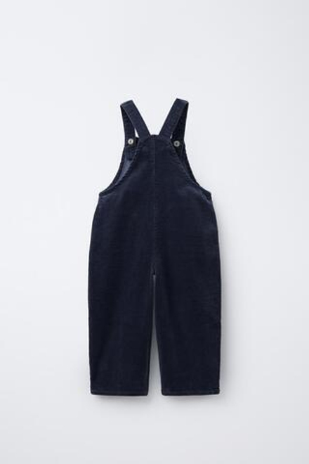 ZARA ДЛИННЫЙ ВЕЛЬВЕТОВЫЙ КОМБИНЕЗОН, ВЫЦВЕТШИЙ СИНИЙ