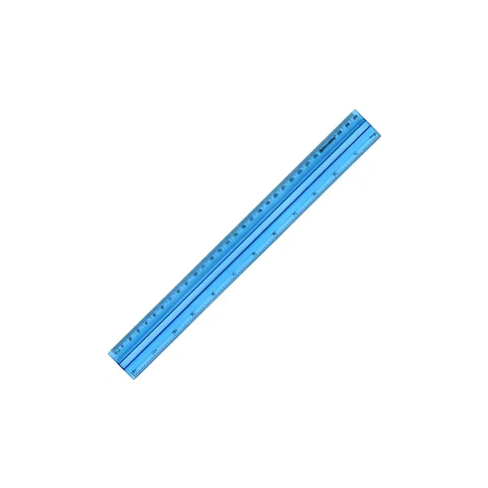 Линейка 30 см с держателем, прозрачная, неоновое ассорти