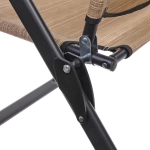 Кресло складное с подлокотниками «Люкс», 62*64*100 см, беж+серый,3 положения.