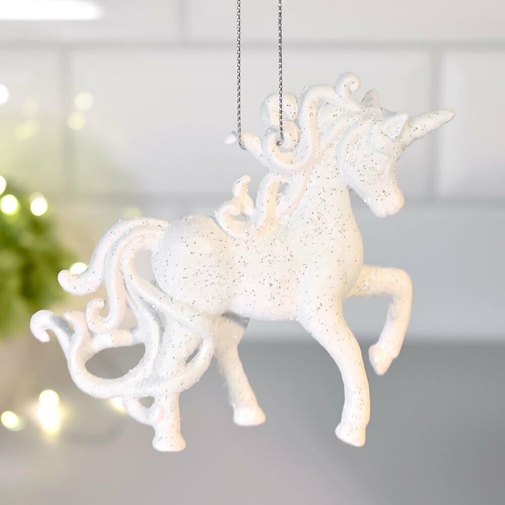 Подвеска "Сияющий единорог" 12см, белый