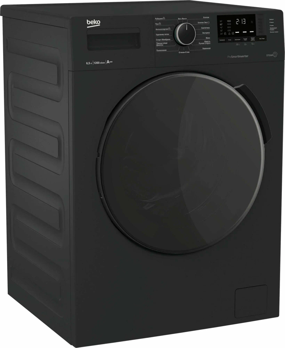 Стиральная машина Beko WSPE6H612A антрацит (h)
