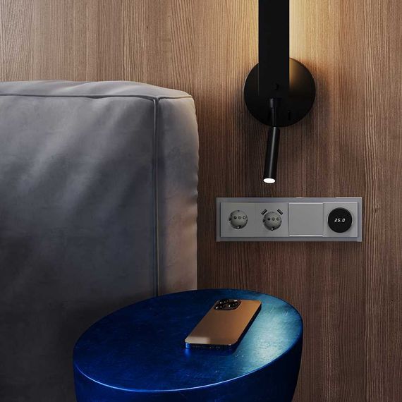 Рамка стеклянная Voltum S70 на 4 поста, (сталь, стекло) VLS110405