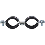 Хомут для труб двухвинтовой сдвоенный STOUT - 1" (32-35 мм, с шпилькой и дюбелем)