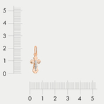 Крест женский православный из розового золота 585 пробы без вставок (арт. ПШ0010А)