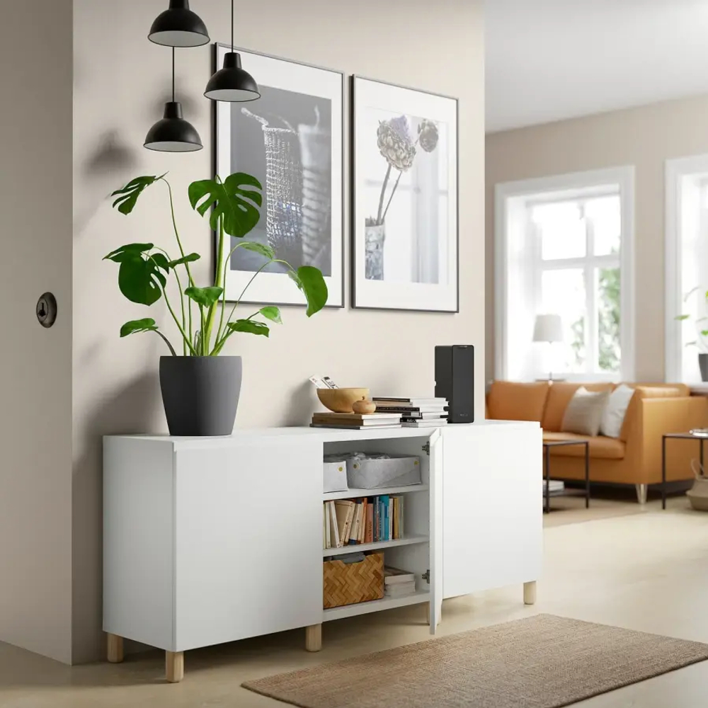 Комбинация для хранения - BESTÅ/ BESTА IKEA/ БЕСТА/БЕСТО ИКЕА, 74х180 см, белый