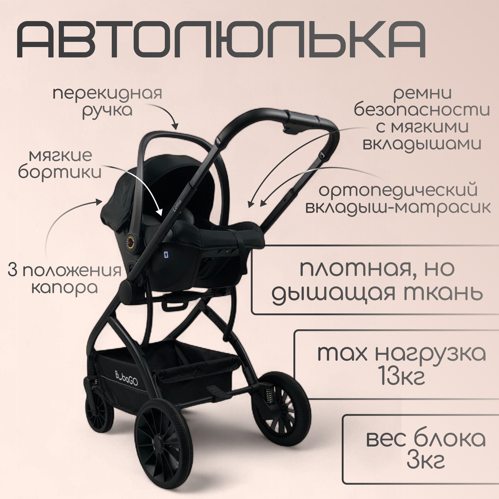 Модульная коляска BubaGO Lotta 3в1 LIMITED