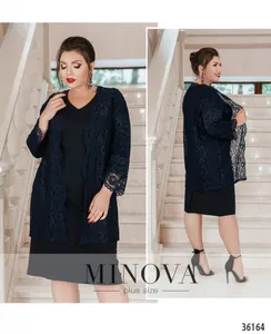 Платье 389-1-синий Minova