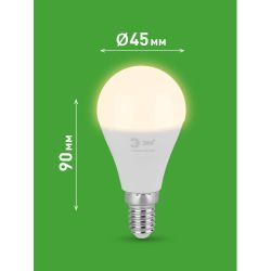 Лампа светодиодная ЭРА GREEN LINE LED P45-15W-830-E14 GL 15Вт шар теплый свет E14 | Лампы cветодиодные Шар (G/P)