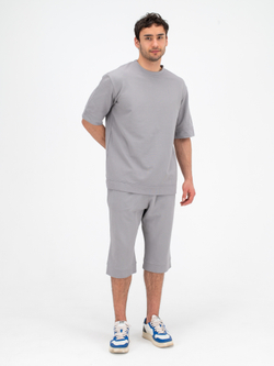 Костюм хлопковый с шортами. Грей