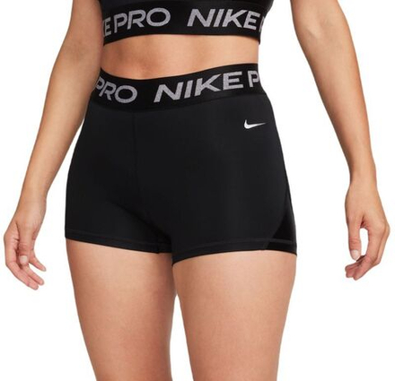 Женские теннисные шорты Nike Pro Mid-Rise 3" Shorts - black/metallic silver