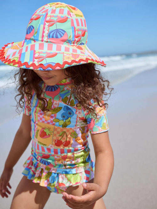 Купальник раздельный для девочки Next AB7-038, Голубой, Зеленый