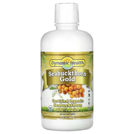 Фрукты и ягоды Dynamic Health, Seabuctcorn Gold, сертифицированный органический сок из облепихи, 100% сок, 946 мл (32 жидк. унции)