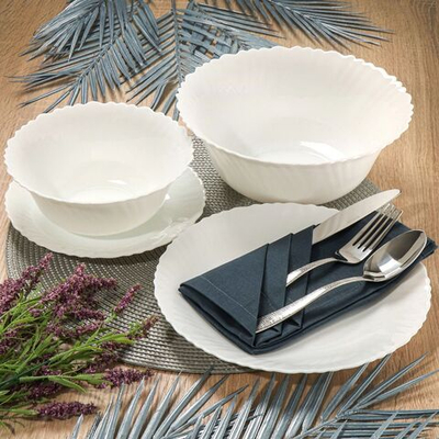 Сервиз столовый стеклокерам, 19 пр, 6 перс, Daniks, Белый, CW