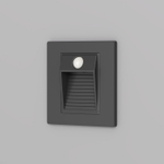 DK1020-BK Светильник встраиваемый в стену c датчиком движения, IP 20, LED 3000, 1 Вт, черный, пластик