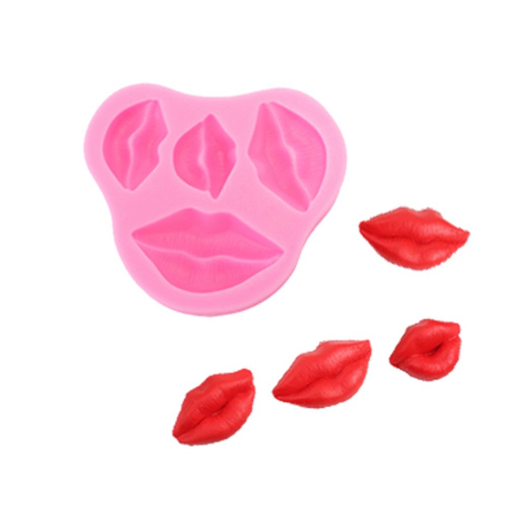 Молд Губы 4в1, силикон 8*7*1,5см (Китай)