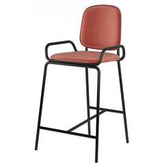 Стул полубарный ror, 2 frame, велюр, черный/темно-красный